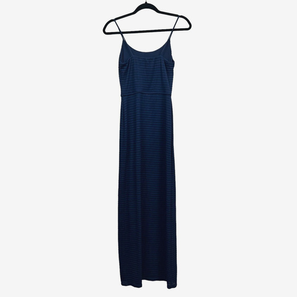 Necessary Objects Womens Maxi Dress Spaghetti Straps Half Lined Slit Navy Sz M - Picture 3 of 5